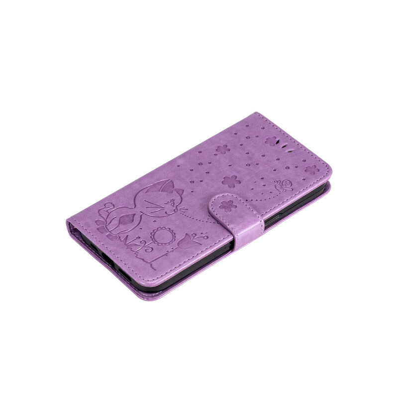 Flip cover Samsung Galaxy A05 diseño gato púrpura Flip Cover Samsung Galaxy A05 Diseño Gato Púrpura