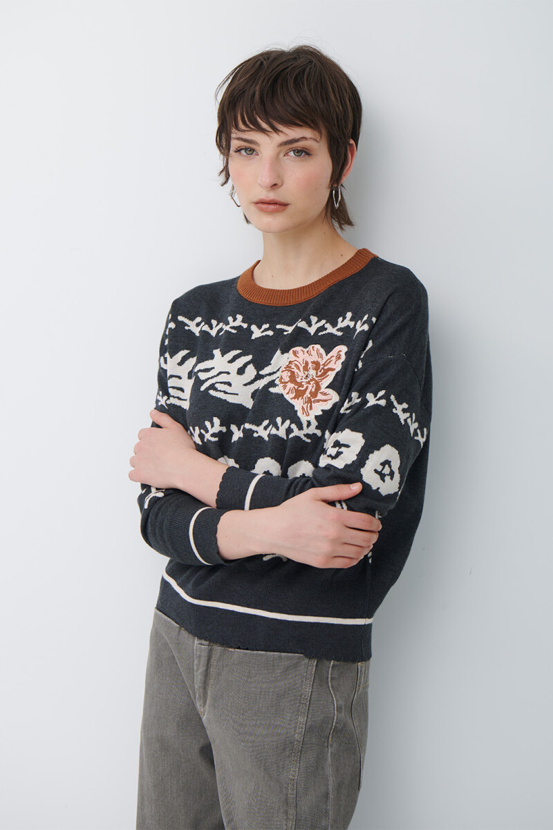 BUZO FLOR FLOR GRAFITO