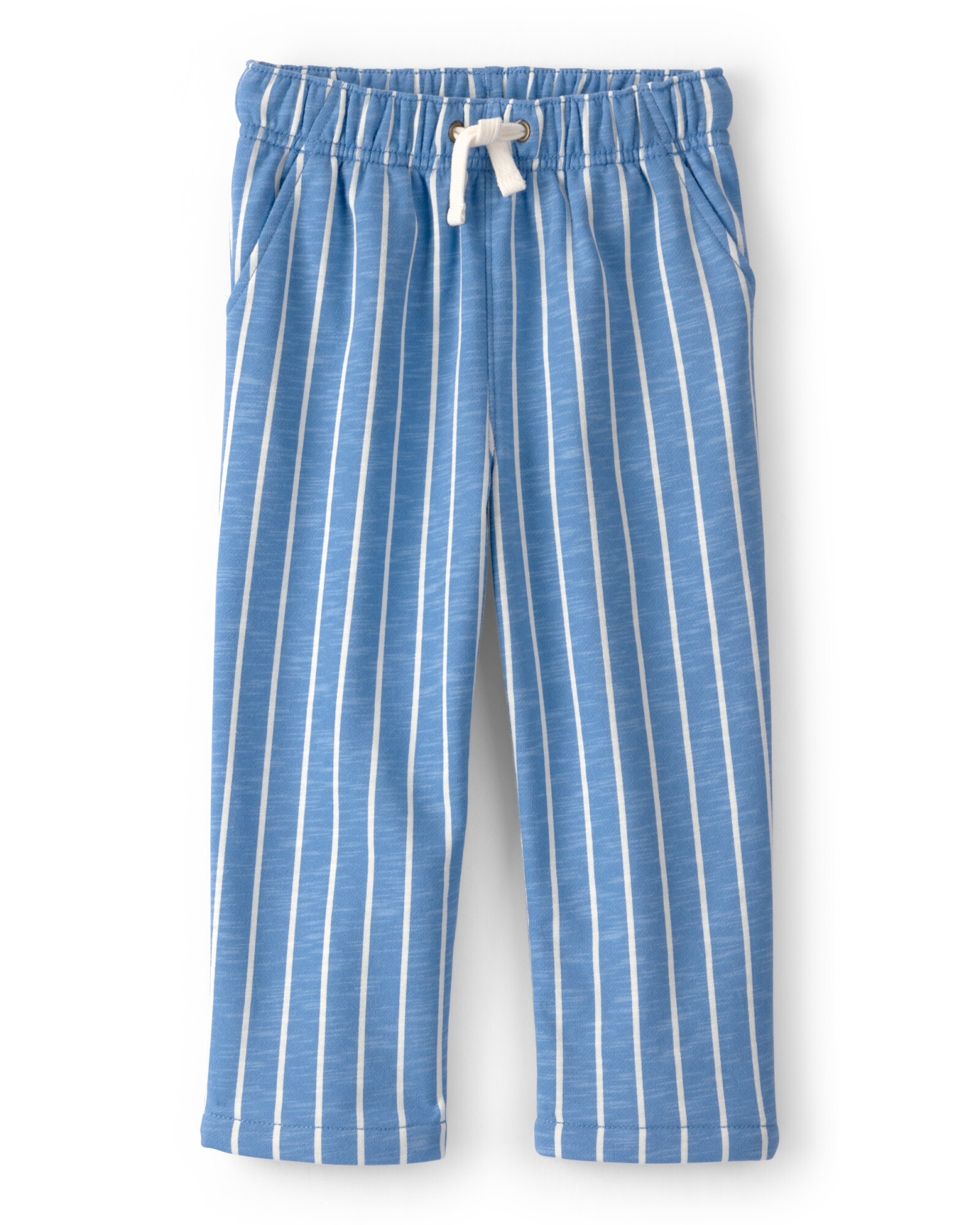 Pantalón de algodón, diseño a rayas azules y blancas Sin color
