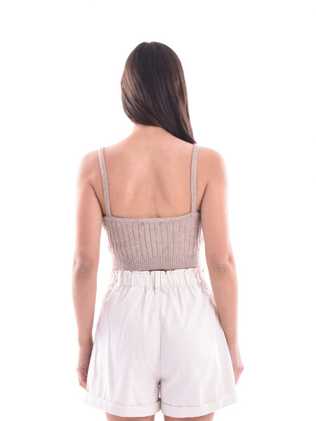 MUSCULOSA TEJIDA JOSEFINA CREMA