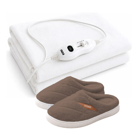 Set Invierno Pantuflas Unisex Antidesliz +Calienta Cama 1Pza Marrón