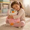Manta De Apego Peluche C/Frazada 1.60m X 1.00m Inf. Pingüino