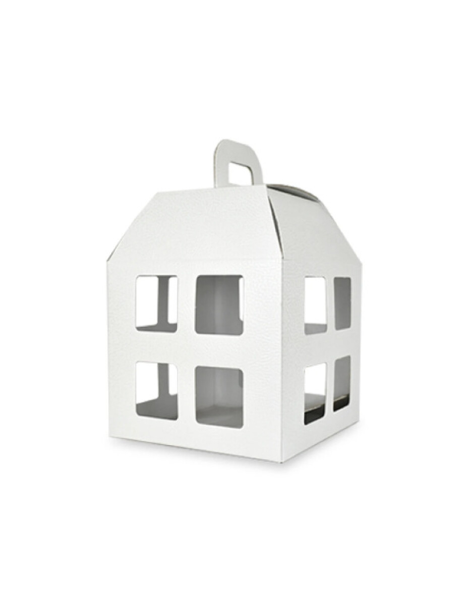 Caja linterna 20x20x25 cm. - PELLE BIANCO 