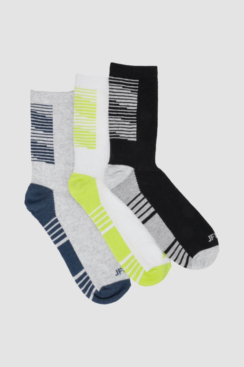 Pack x3 medias media caña con diseño Variante 28