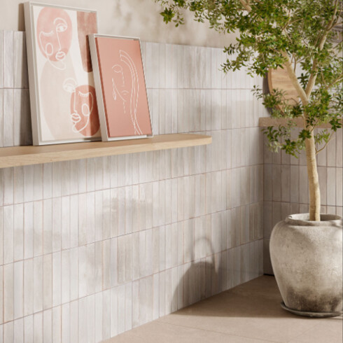 Porcelanato Tipo Brick Blanco Brillo 6x24 Pared BLANCO