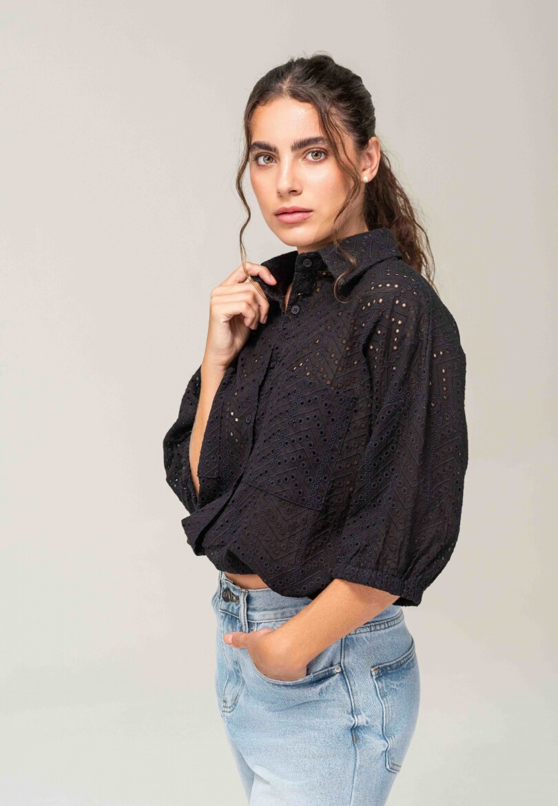 CAMISA BRODERY Negro