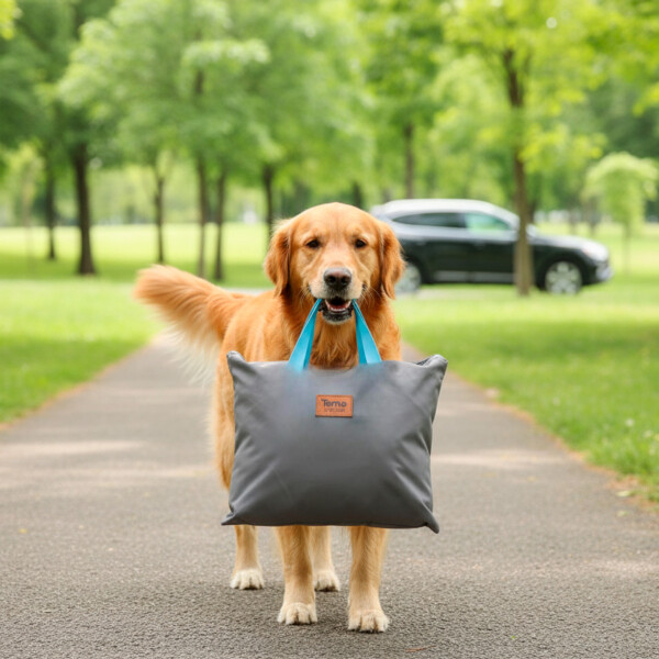 Cubre Asiento Auto Funda Protector Mascota Impermeable TEMO Color Azul con Negro