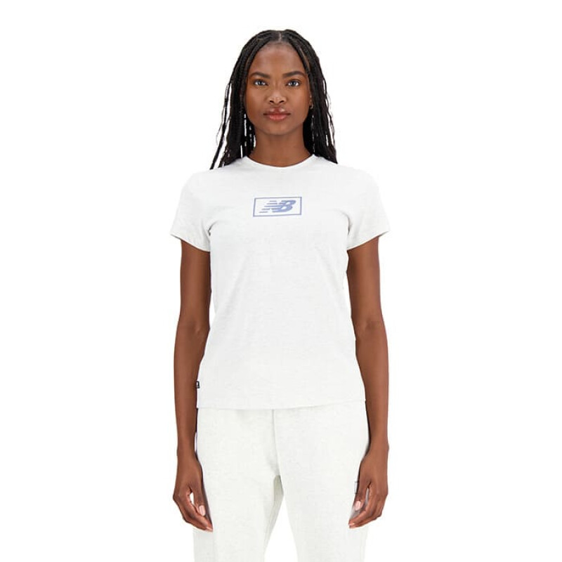 Remera New Balance Essentials de Mujer - WT33515SAH Blanco