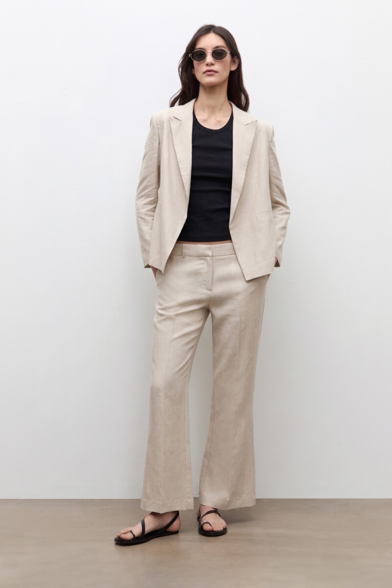 Blazer lino beige melange