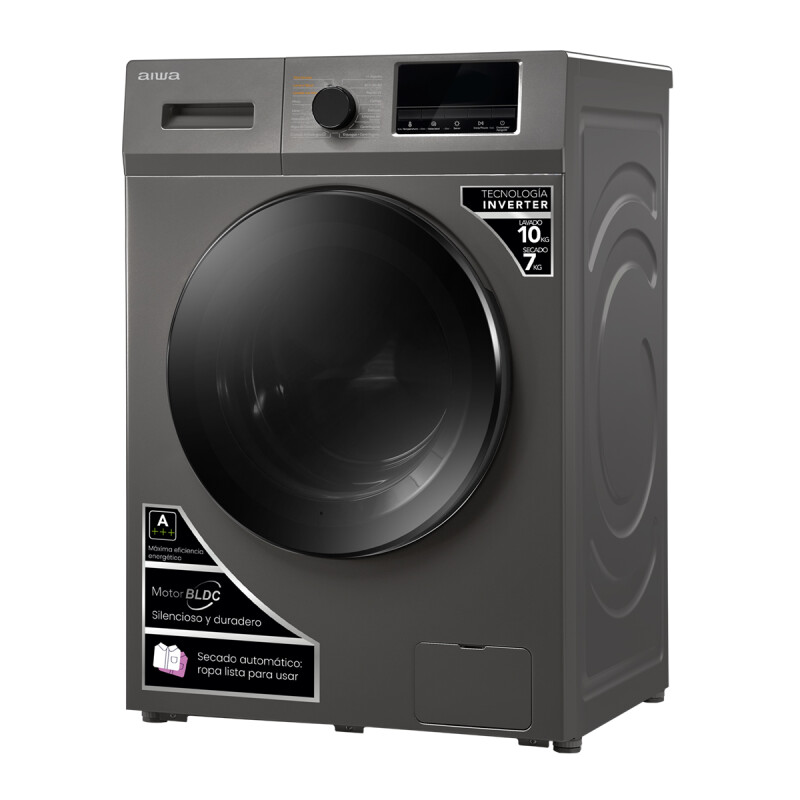 Lavasecarropas Automático Carga Frontal AIWA 10KG Inverter Gris | AWLST10G