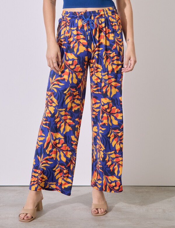 Pantalon Printed MULTI/AZUL