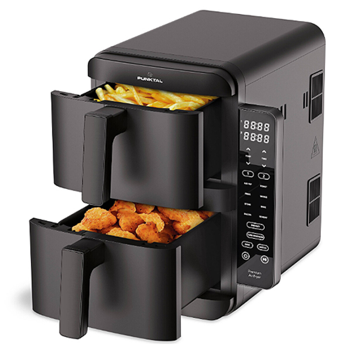 FREIDORA PUNKTAL PK-390 Vertical Doble Sin Aceite 8L Digita 