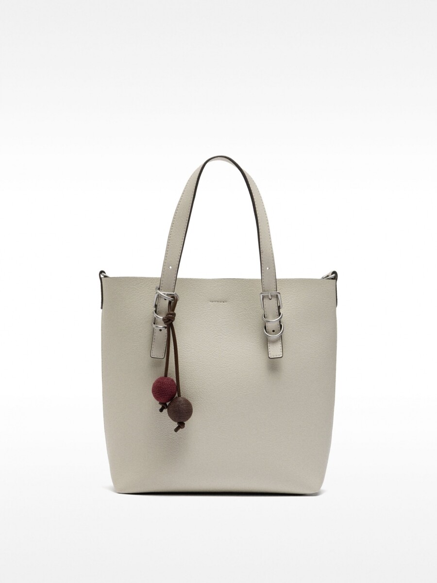 Bolso Tote Con Penduro crudo