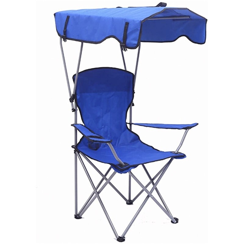 Silla de Camping Plegable con Posabrazos y Toldo Silla de Camping Plegable con Posabrazos y Toldo