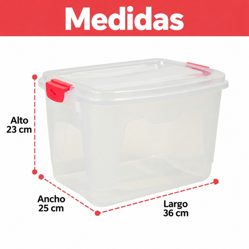 Caja organizadora 12 lts Alta TRANSPARENTE