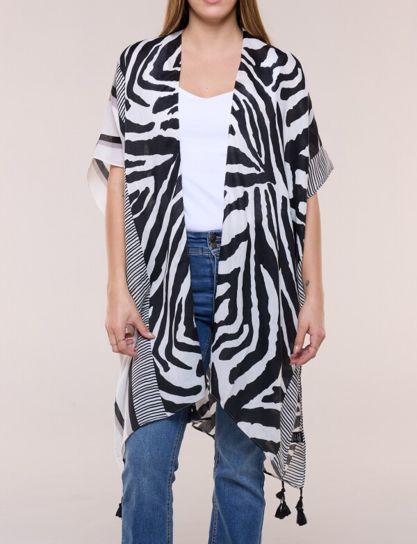 Kimono Animal Print NEGRO/BLANCO
