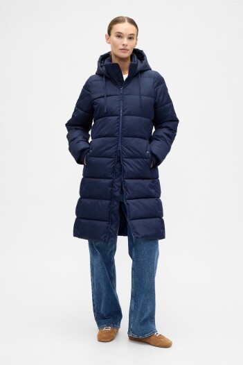 Campera Larga Puffer Mujer Navy Uniform