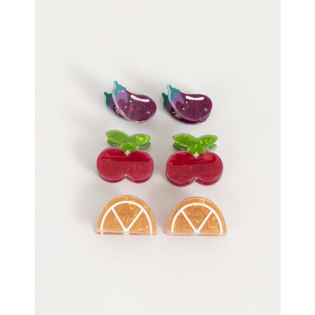 Set De Mini Broches Infantiles Combinacion Tricolor