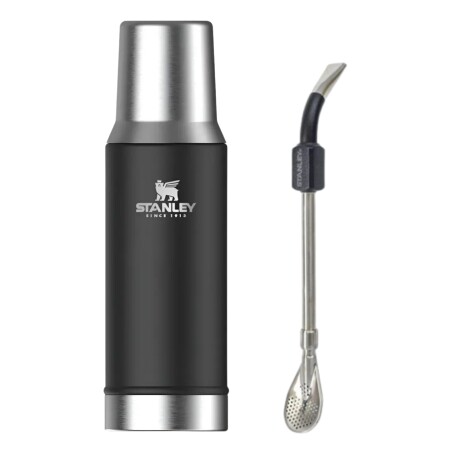 Set Stanley Termo tapa mate 2en1 800ml + Bombilla Negro
