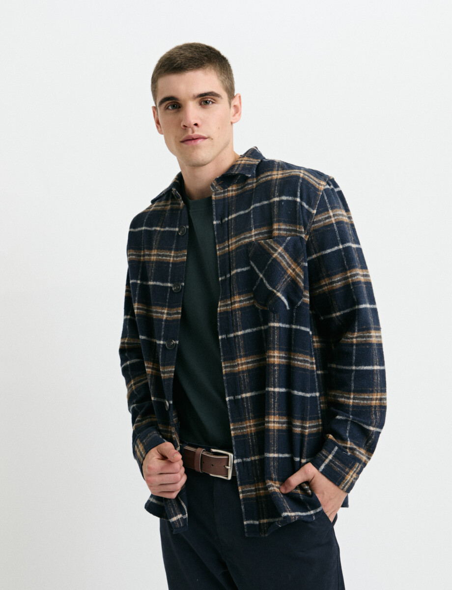 300568 SOBRECAMISA HARRY Azul Osc/amarillo