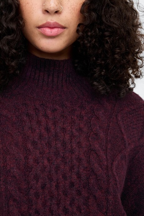 Buzo Polera Ochos Mujer Burgundy 509
