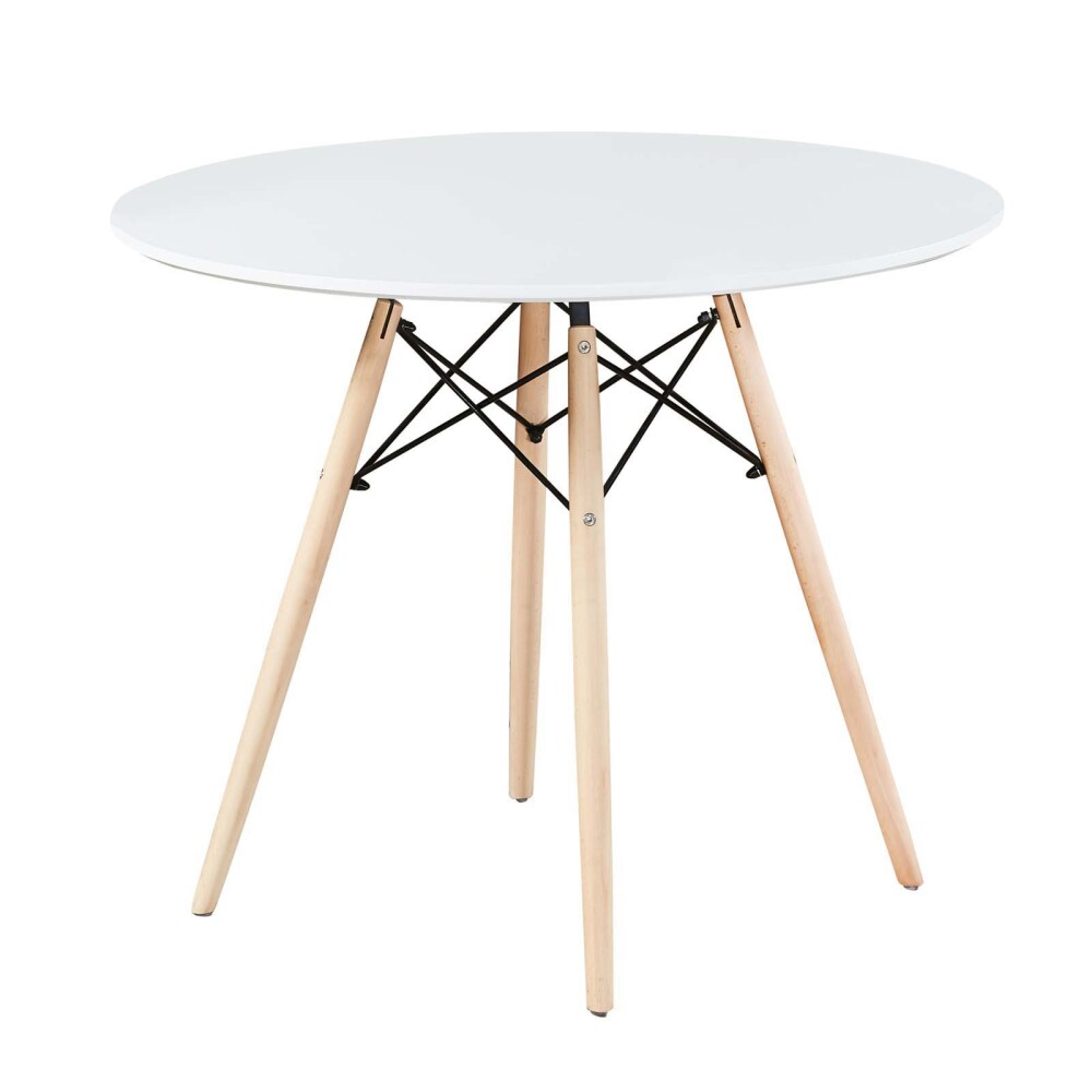 MESA DE COMEDOR MDF-Y-MADERA BLANCO EAMES