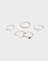 Sets Anillos Strass Anillos Sets De Metal - Plateado