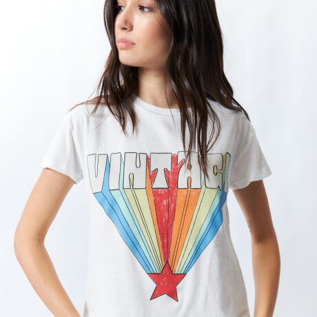 REMERA VINTAGE RAINBOW Blanco