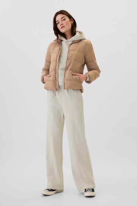 Campera Puffer Logo Gap Mujer Warm Golden Brown 701