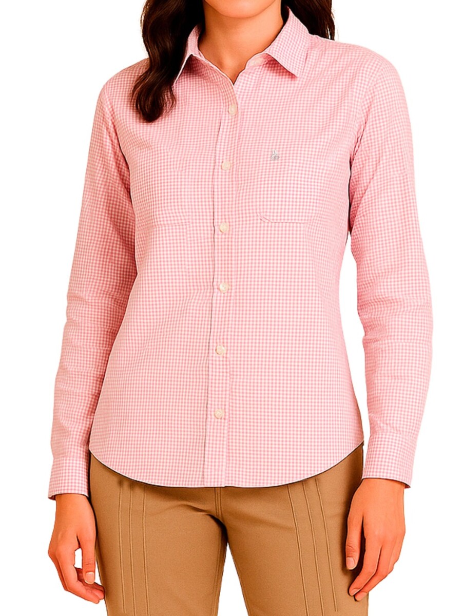 Camisa dama - cuadrille rosa 