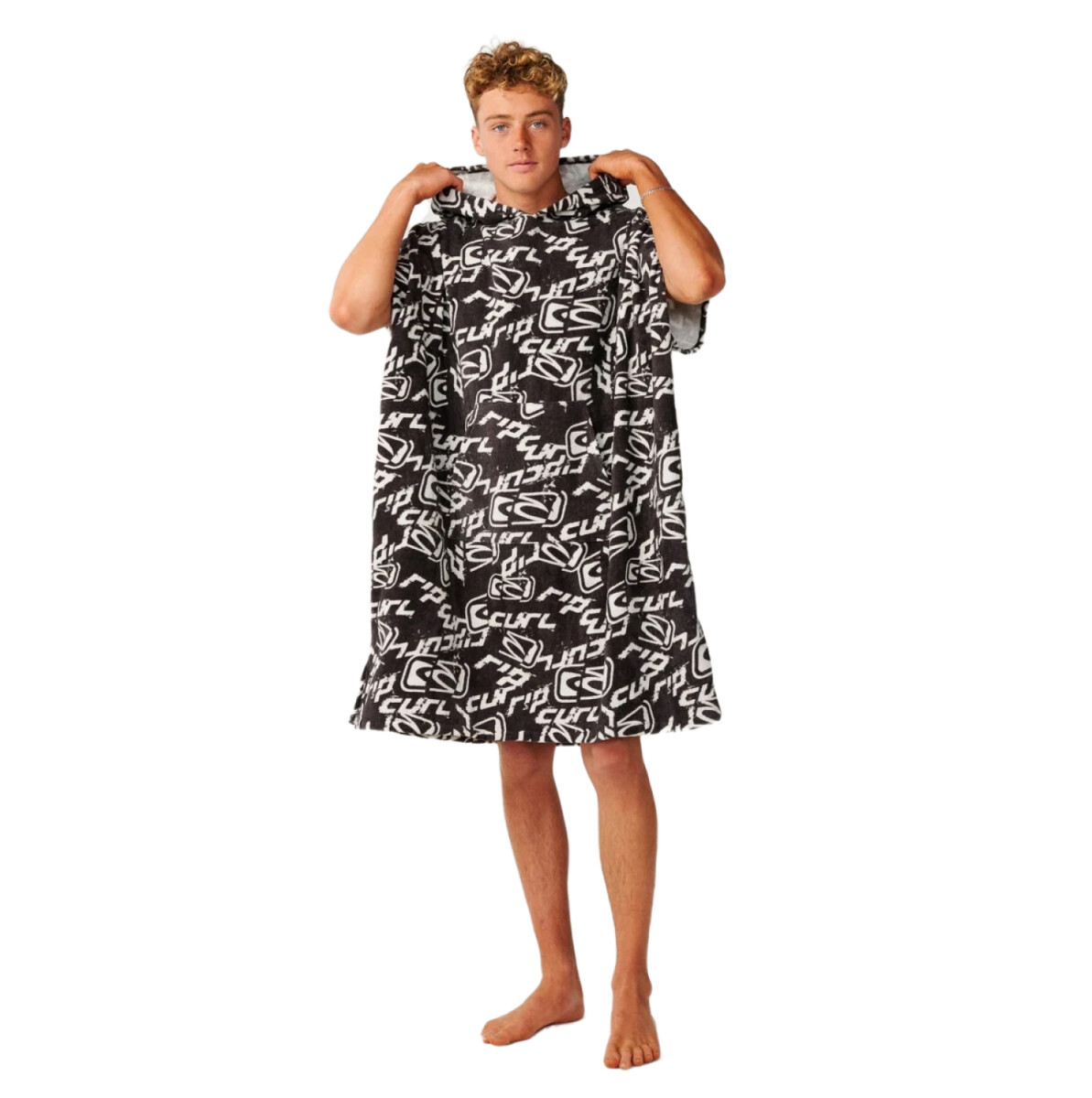 Poncho Playa Rip Curl Sessions Hooded - Negro 