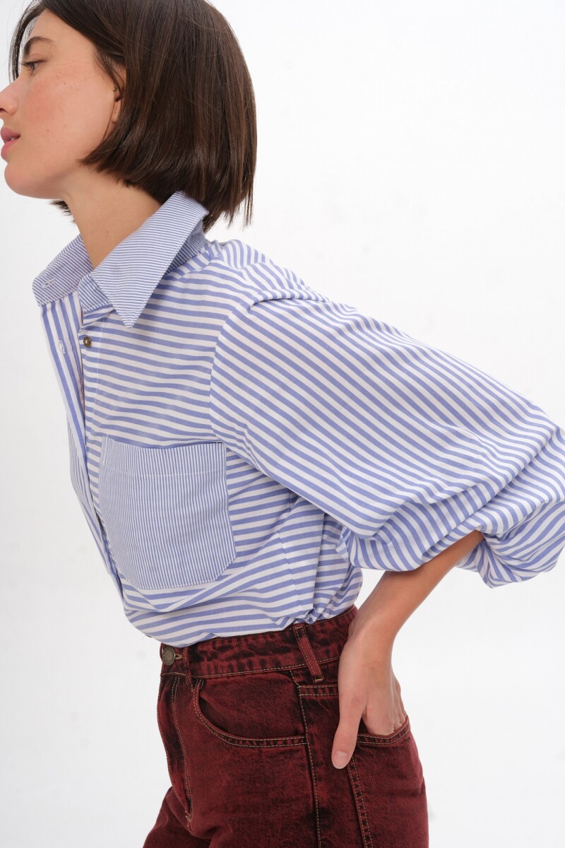 Camisa Alas Rayas Azul