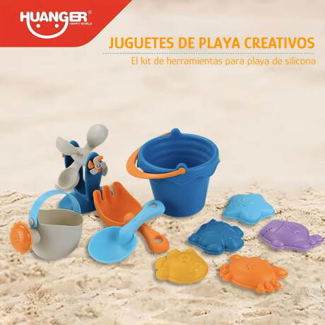 Set de Juguetes para Playa 10pcs Balde Palas Moldes Huanger Multicolor