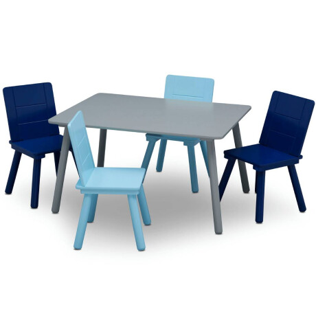 Juego de mesa y 4 sillas Wisly Azul y Gris