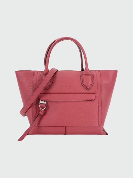Longchamp -Cartera de cuero con asas y correa desmontable, Mailbox Bordó