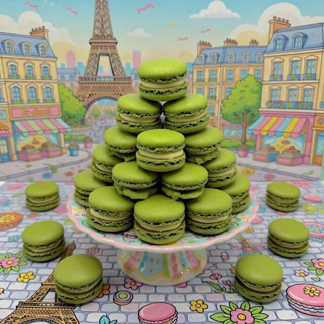 4 Macarons de Pistacho 4 Macarons de Pistacho