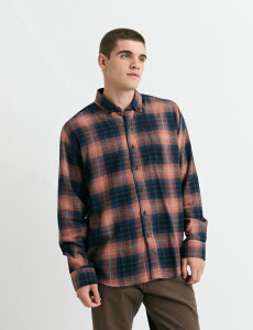 012442 CAMISA HARRINGTON LABEL Naranja