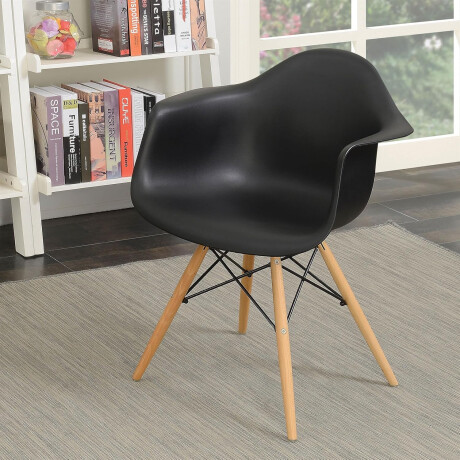SILLA DE COMEDOR EAMES CON APOYABRAZO Silla Eames Negra con Posabrazos