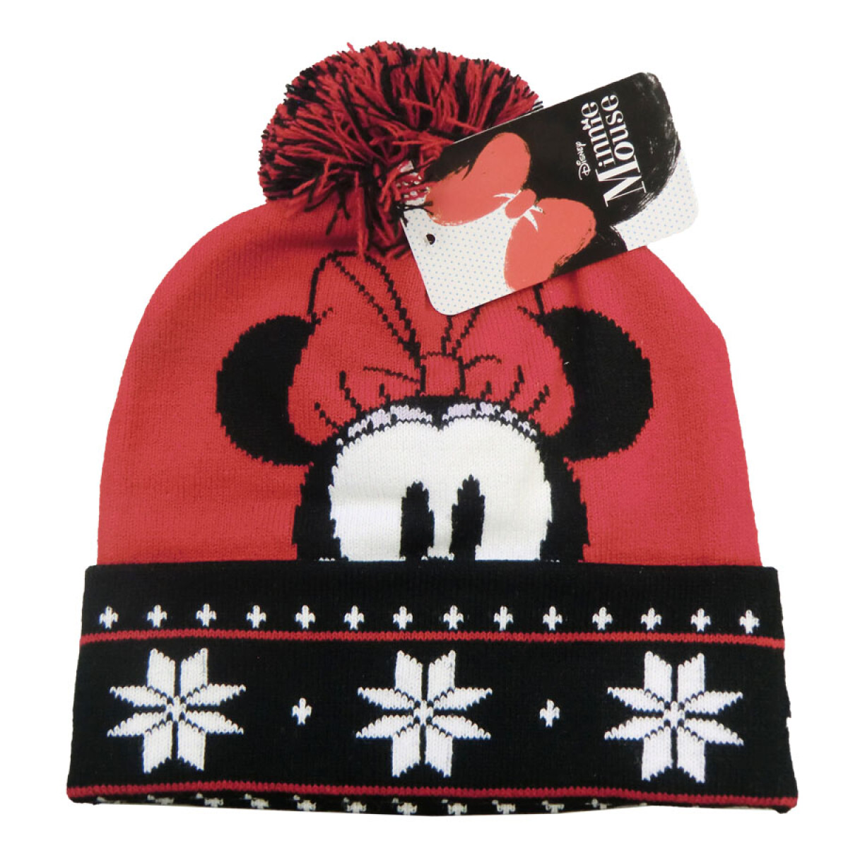Gorro de Lana Tejido Infantil Minnie con Pom Pom 