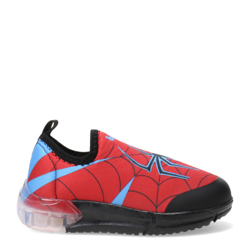 Championes Infantiles Bibi Space Wave 3.0 SPIDERMAN Luces Negro - Rojo