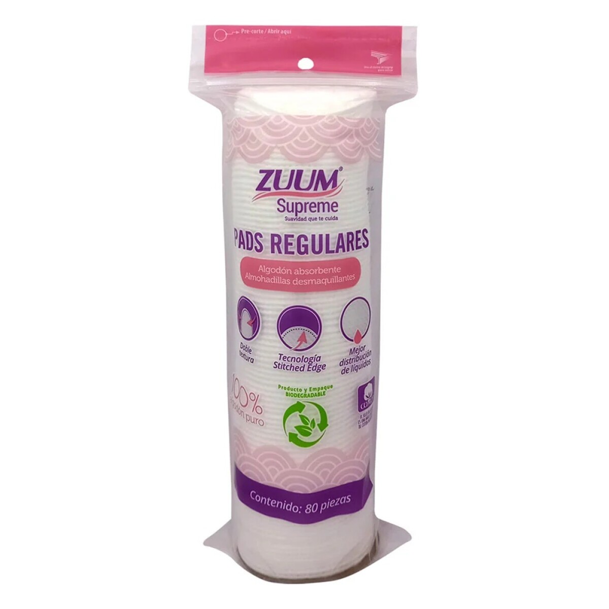Discos Desmaquillantes Zuum Premium 80 Uds. 