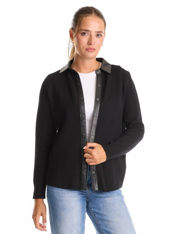 Sobrecamisa Combinada Eco Cuero NEGRO