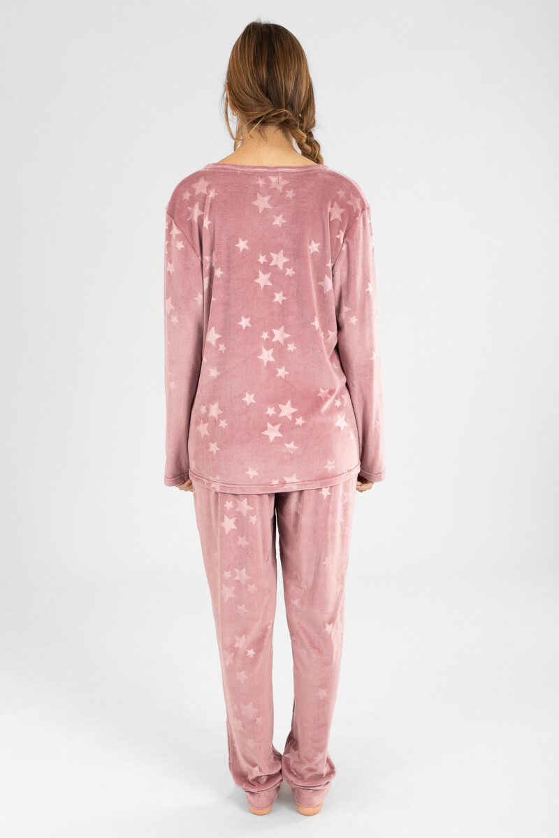 Pijama velour estrellas Bordeaux