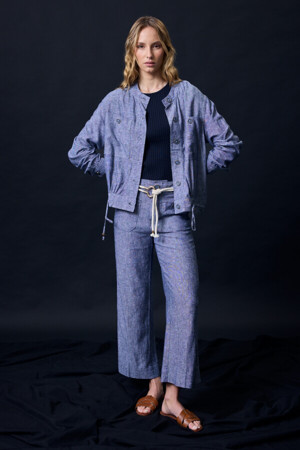 Chaqueta Lino AZUL