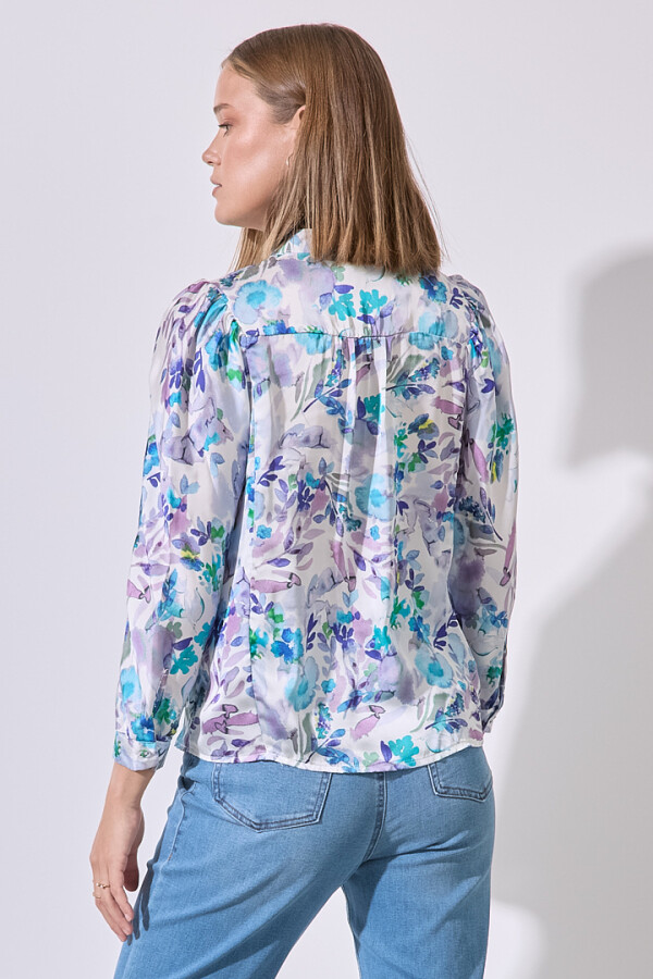 Blusa Saten Flores MULTI/LAVANDA