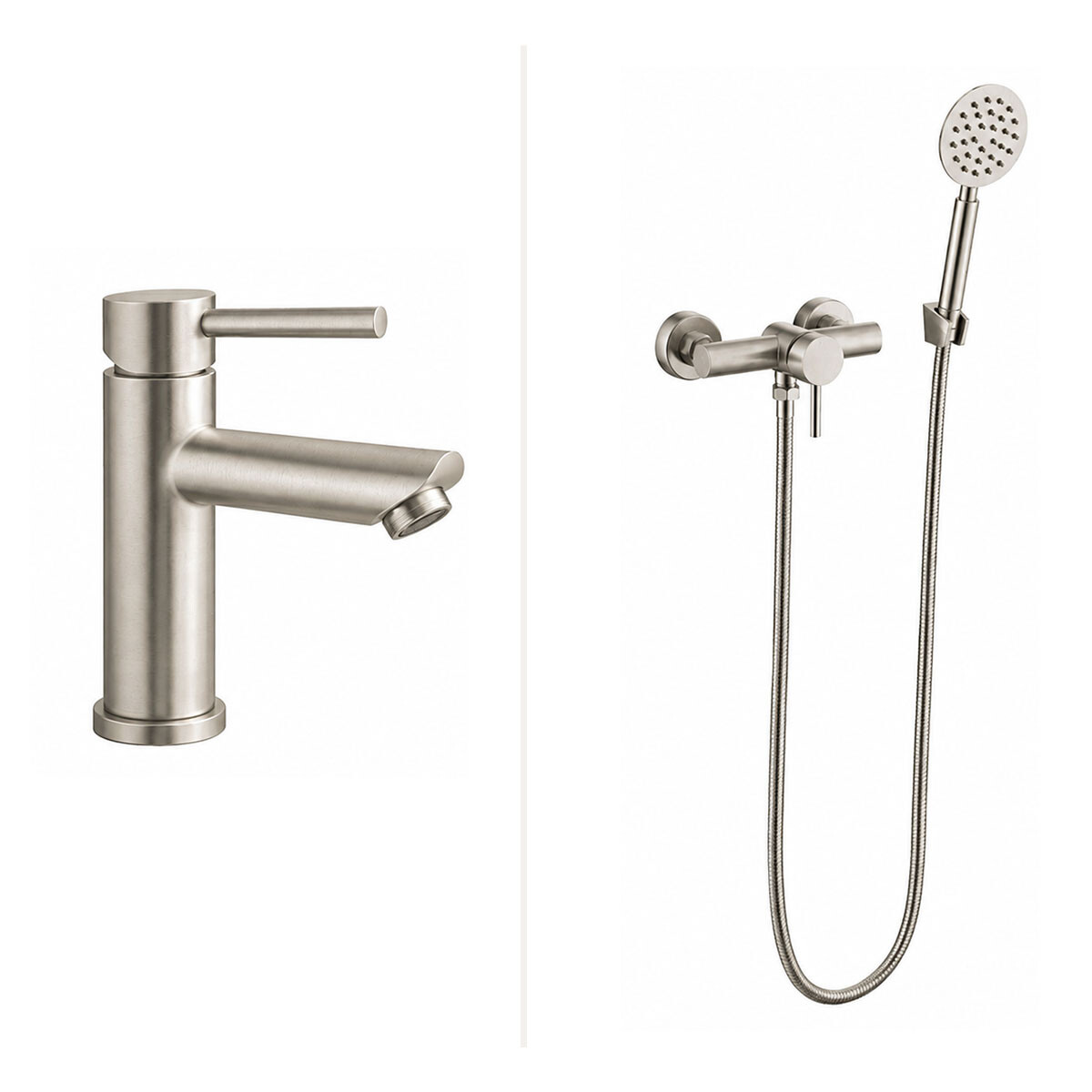 Juego Grifería Rione Brush Nickel Exterior 