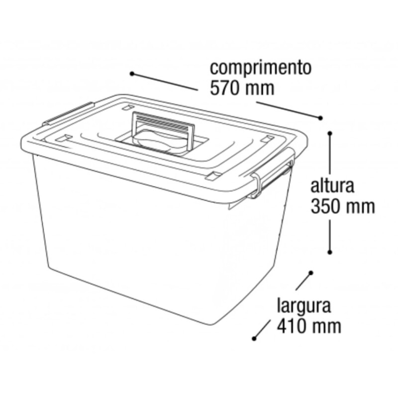 Set x3 Caja organizadora 50 lts NEGRO Y GRIS