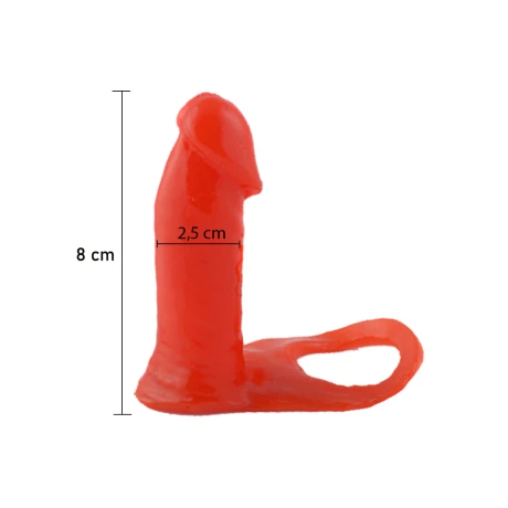 Anillo Hot Finger Corto Macizo Rojo