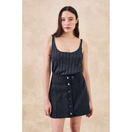Falda Mini Botones Gris