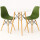 Juego de comedor Con Mesa Circular de 80cm + 2 Sillas Eames Verde
